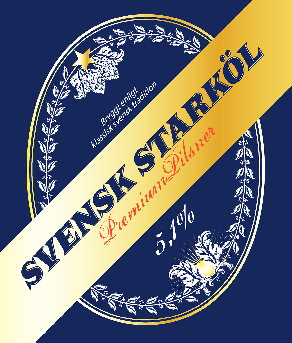 Illustration for a label bear Svensk Starköl