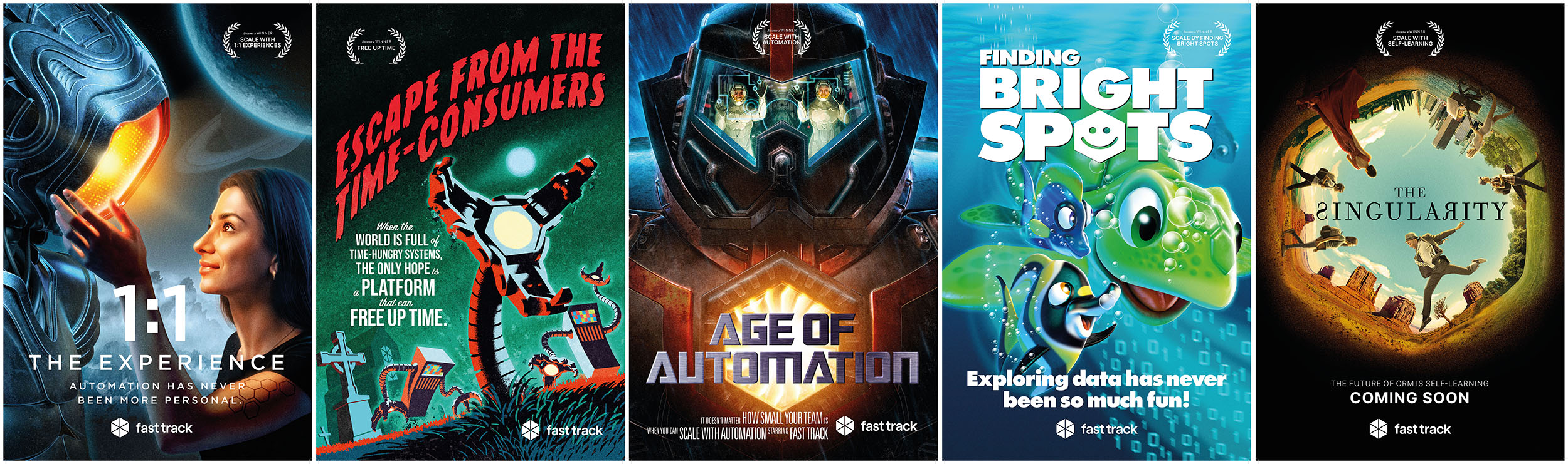 Fast track solutions Movie posters robots fish