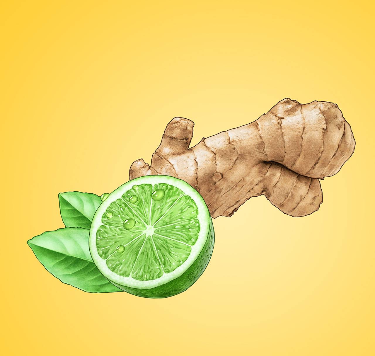 Läkerol ginger and lime flavor with lime fruit citrus ingefära citron frukt
