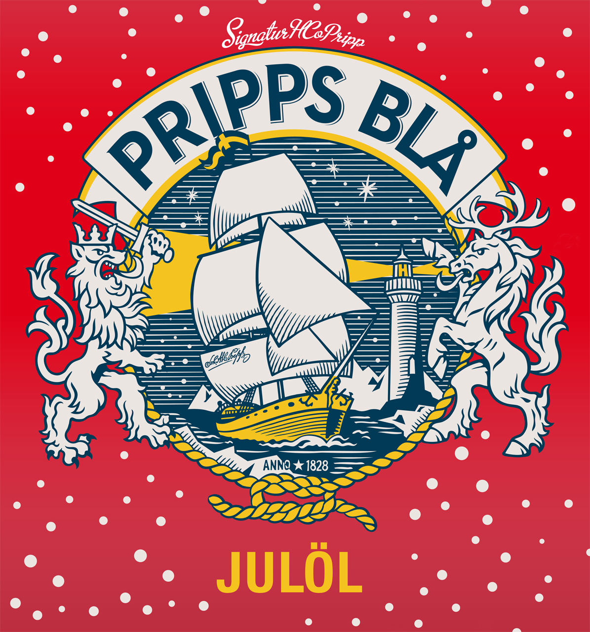 Pripps Blå Christmas beer label