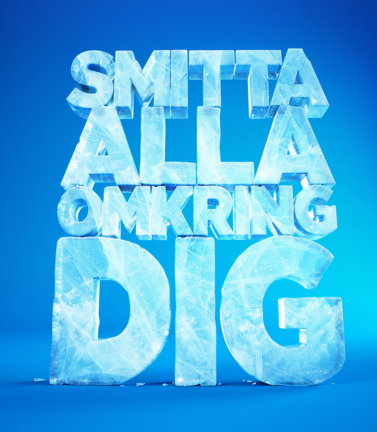 Ice text campaign for Swedish pharmacy apoteket istext frusen bokstäver