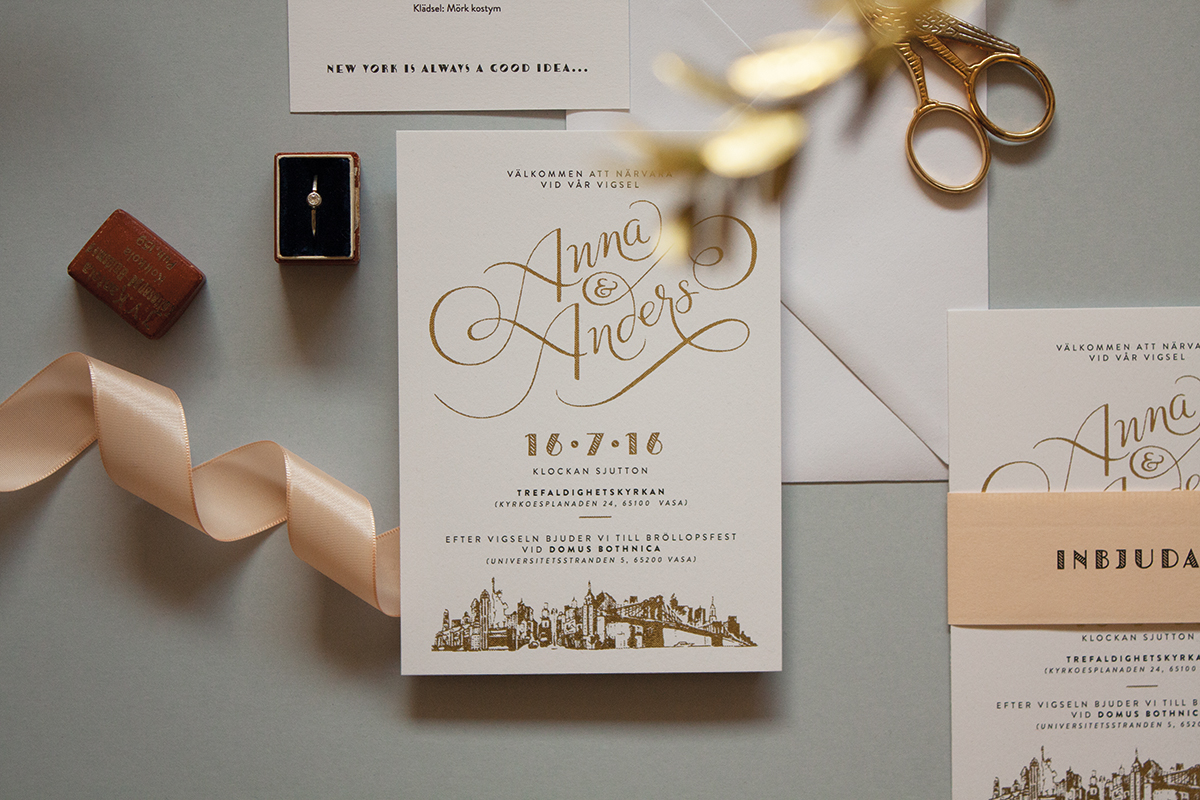 bröllop wedding lettering inbjudningskort invitation