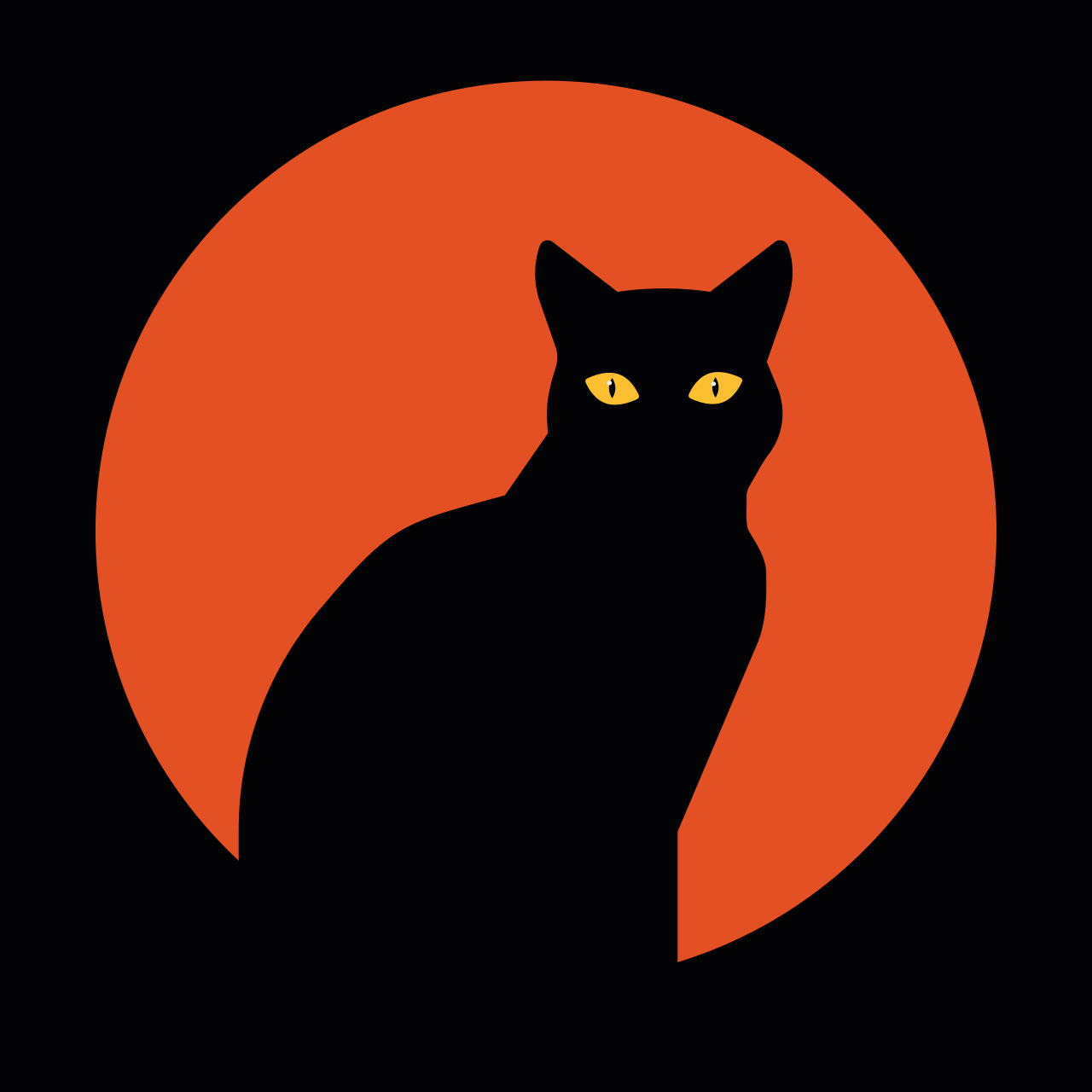 Black cat red circle