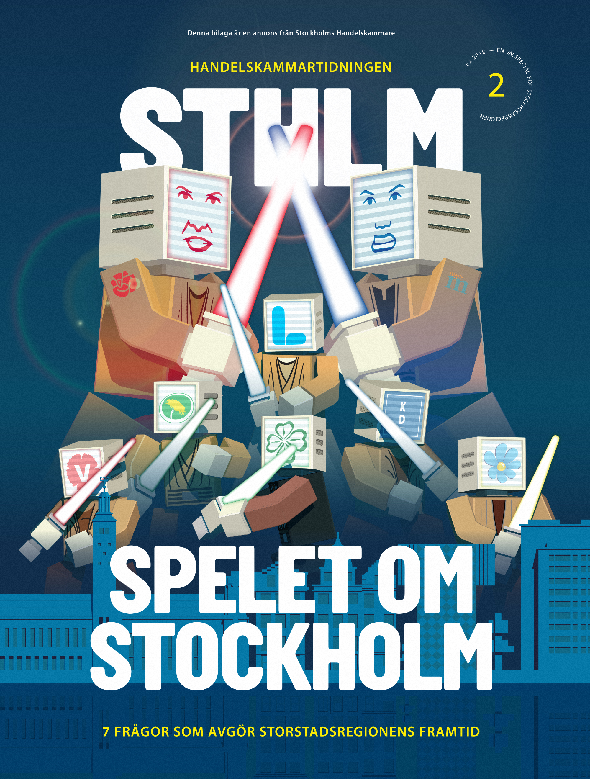 Handelskammaren also called the Chamber made a magazine for the upcoming Swedish election 2018, the magazines concept is about the game of Stockholm with inspiration from the game minecraft and retro games such as Super Mario with look and feel from the S