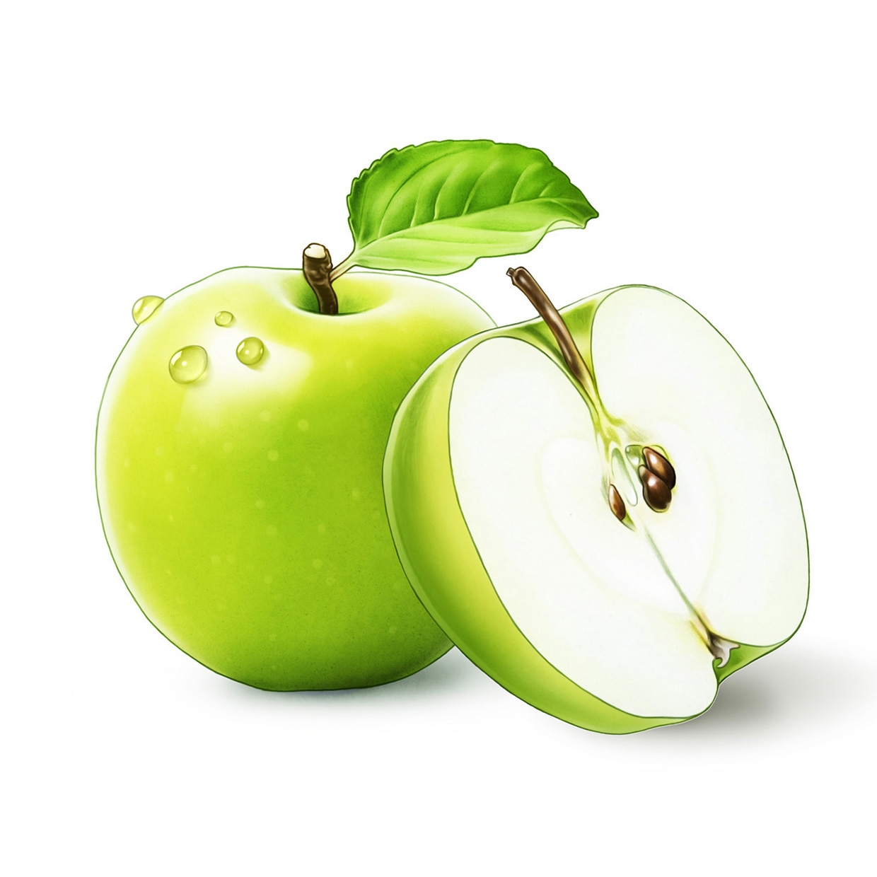 Apple for läkerol lozenge package Malus domestica äppelsmak äpple blad växt