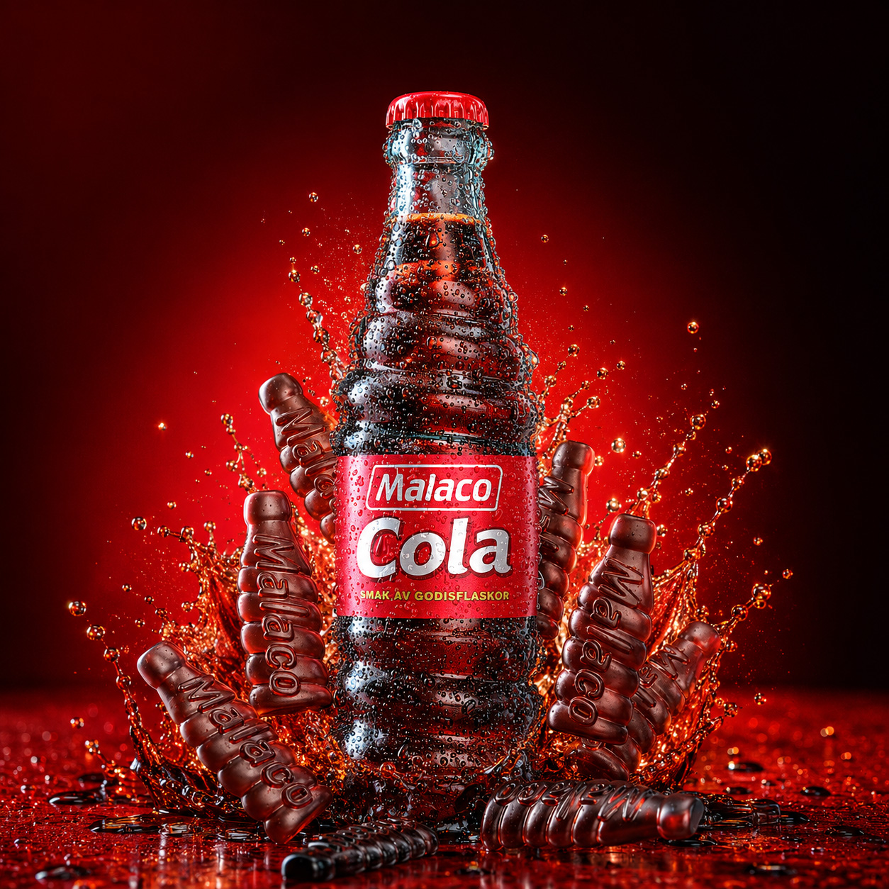 Malaco cola splash bottle