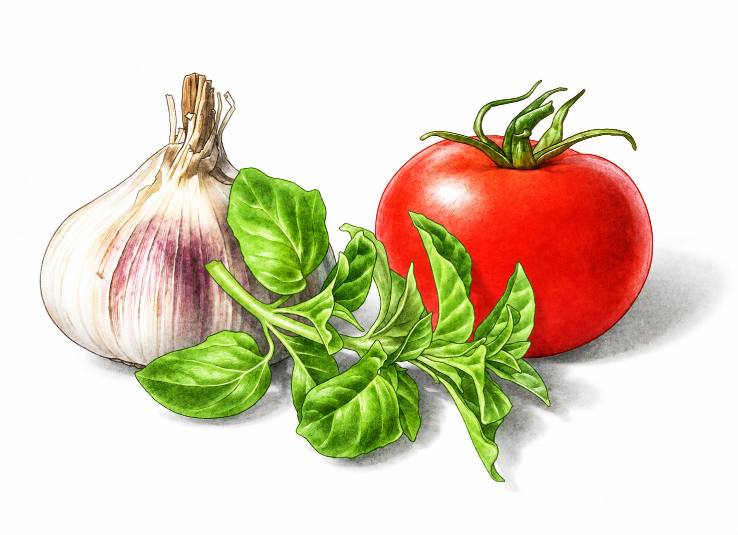 Herb oregano kungsmynta, tomato and garlic, vitlök tomat pizzasås